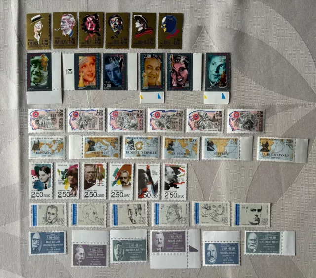 Lot de 7 séries de timbres neufs France Année 1987 à 1994