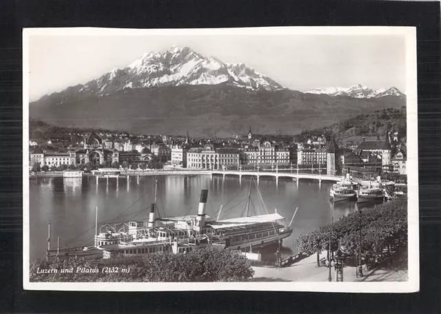 D8024 Switzerland Luzern und Pilatus vintage postcard