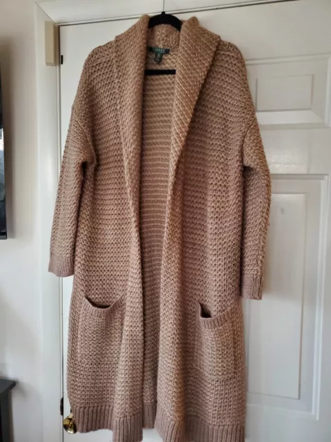 Ralph Lauren Long Cardigan Sweater Wool Blend Size 2X