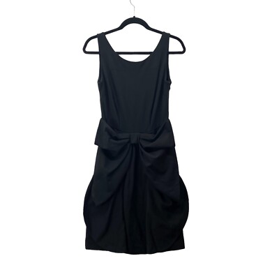 KATE SPADE Dress Look For The Silver Lining Black Ponte Bow Shift Dress Sz Small