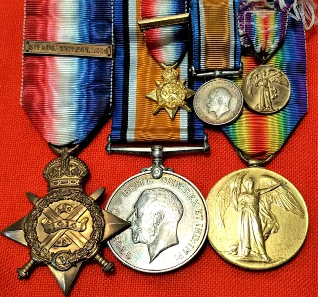 3 x wounded Captain Bennett 5th Scottish Rifles WW1 British Army Medals