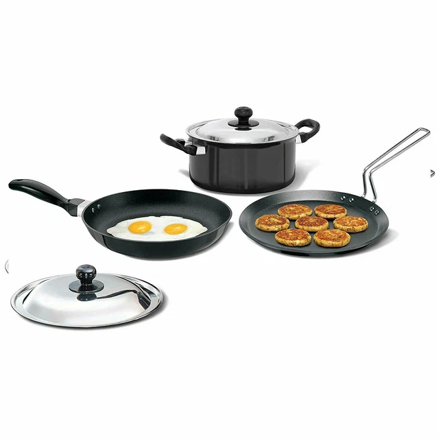 Hawkins Futura Antiadherente Inducción Compatible Set 3 Piezas Mejor para Cocina
