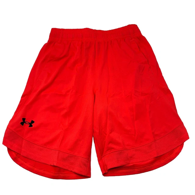 UNDER ARMOUR ATHLETIC Short Boys M Neon Orange Pull On Gym