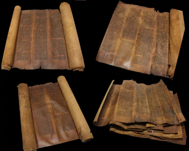 TORAH BIBLE VELLUM MANUSCRIPT COMPLETE Leviticus Scroll 400-500 YRS OLD YEMEN