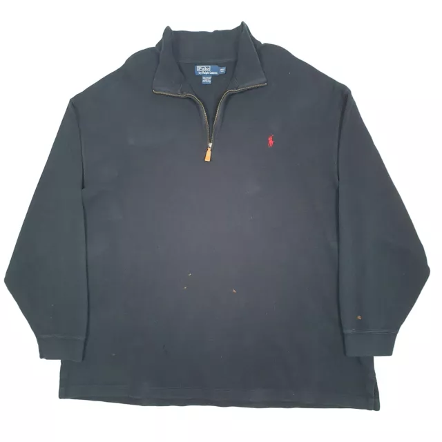 POLO RALPH LAUREN 1/4 Quarter Zip Cotton Jumper Sweatshirt Mens XXXLT