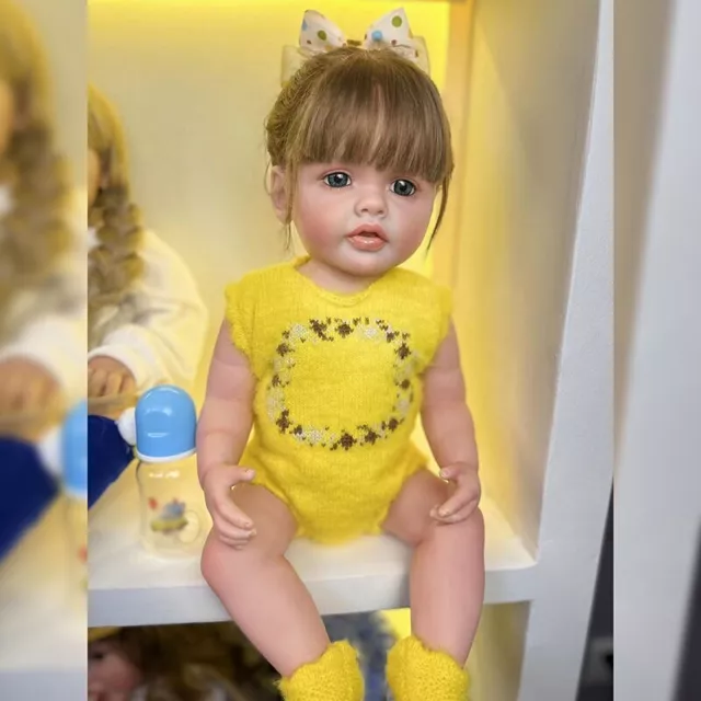 Bambola neonato reborn vinile corpo intero 22 pollici impermeabile bambina regalo realistico per bambini