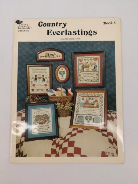 Vintage 1986 Country Everlastings Book 8 Cross Stitch Booklet Leaflet Patterns