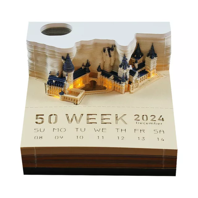 HARRY POTTER 3D Magic Castle Weekly Calendar 2024 With Memo Pad and