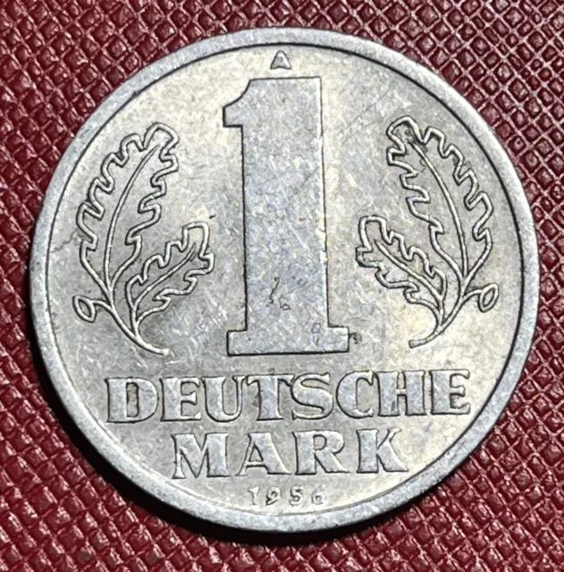 Germany, East GDR 1956-A 1 Deutsche Mark. Aluminum. Better Grade. KM# 13