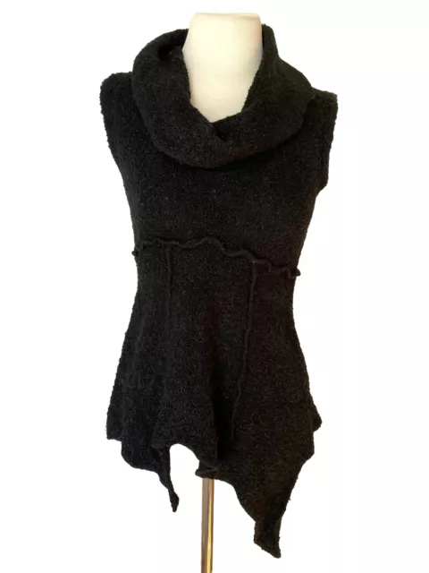 Chaudry Kc Shirt Sweater Black Size Small Sleeveless asymmetrical