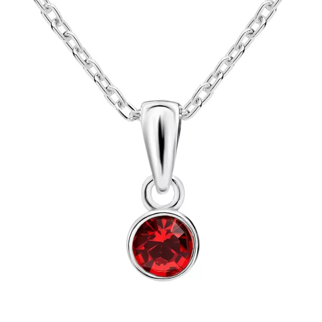 925 Sterling Silver Birthstone Necklace Crystal with Chain gift boxed (2 sizes)