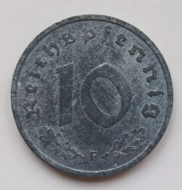 Alliierte Besatzung, 10 Pfennig 1947 F, J. 375  +++++ 17/1