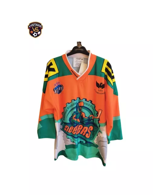 Maillot de hockey sur glace signé Sheffield Steelers 2003-2004 (XS) Rhino...