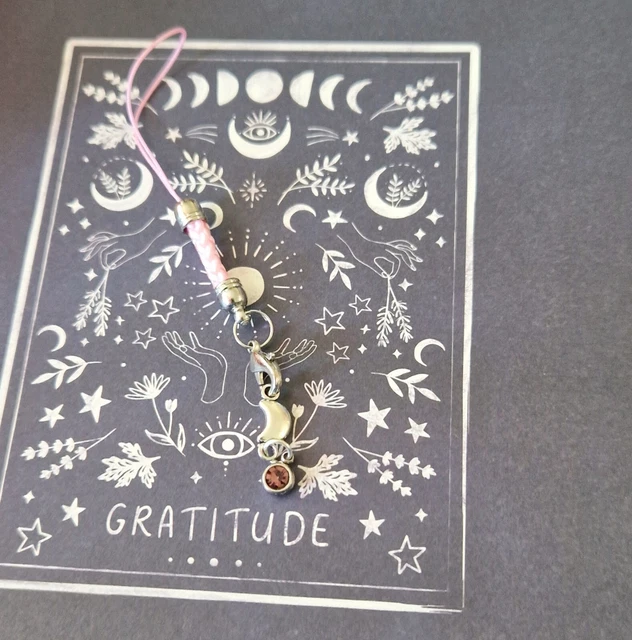 Braided Pink Moon Phone Charm
