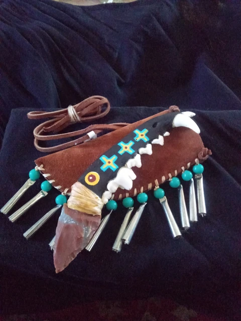 Native American Coyote Neck Knife by Robert Crying Red Bear