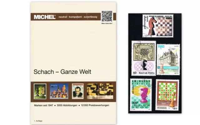 Michel Katalog Motiv Schach - Ganze Welt 2018 + 5 Briefmarken Schach