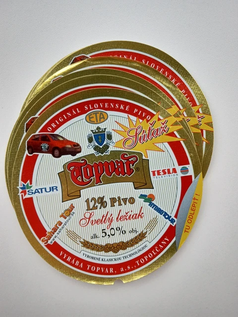 Lot of 50 TOPVAR Beer Labels Czech Republic