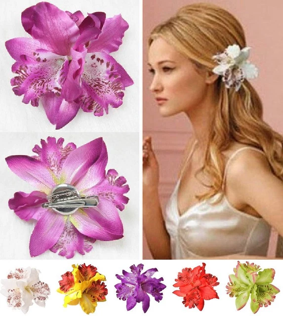 Barrette à Cheveux Fleur Orchidée – Parfaite Pour Une Soirée Ou Un Look Hawaiien