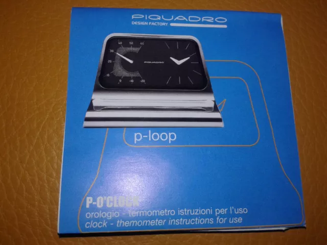 PIQUADRO design OROLOGIO  P-Loop 2004 Design Ragni & Iachetti Desk Clock w. BOX 2