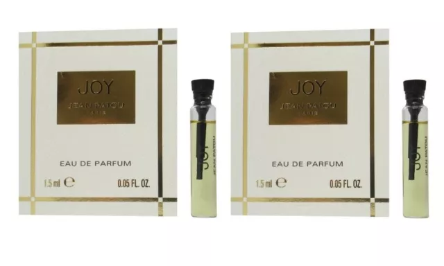 2 Samples Vials JOY by JEAN PATOU Perfume for Women 0.05 oz 1.5 ml Eau De Parfum