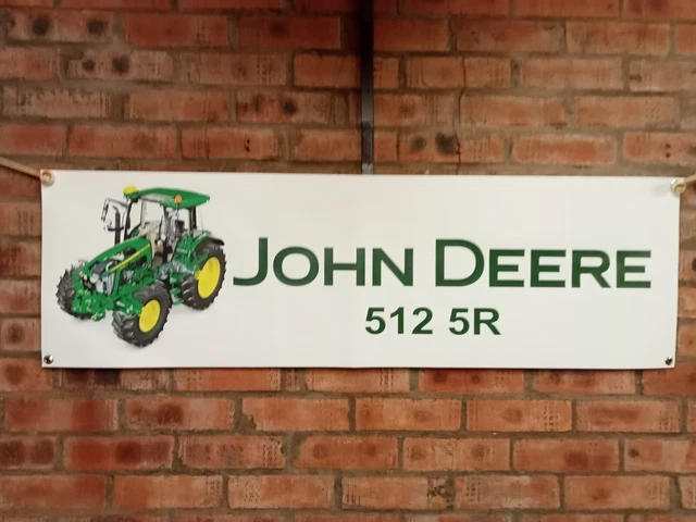John Deere  512 5R  large pvc WORK SHOP BANNER garage man cave show banner