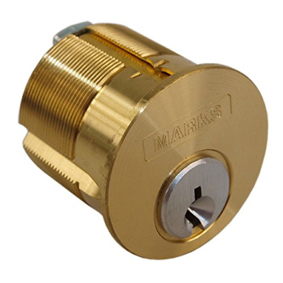 Marks Metro #2161 Solid 1-1/8" Mortise Cylinder 1-1/8", Brass/Stain Chrome