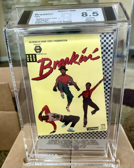 ORIGINAL Vintage 1984 BREAKIN' Big Box VHS. Beckett VHS Graded 8.5. Rare