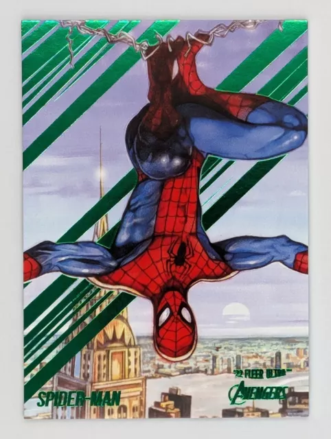 2022 Fleer Ultra Avengers #69 Spider-Man Green Foil