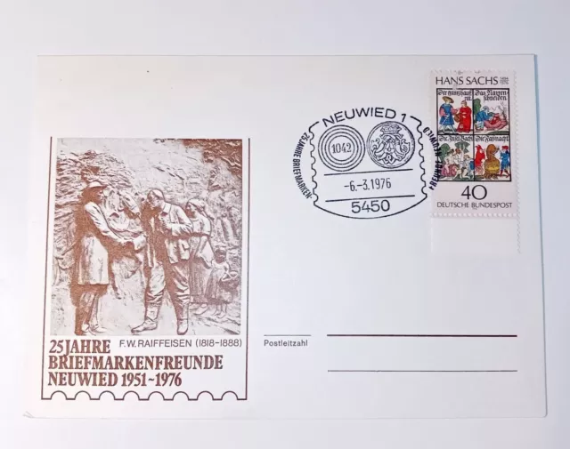 Sonderkarte 25 Jahre Briefmarkenfreunde Neuwied