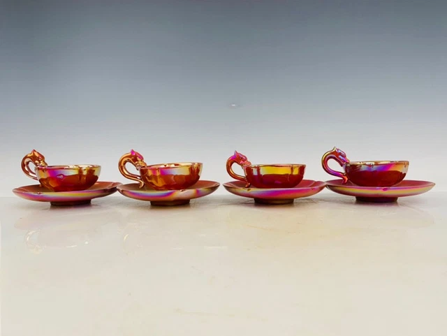 5.2" China antique a set the tang dynasty Ru Kiln Seven colored light Cupholder
