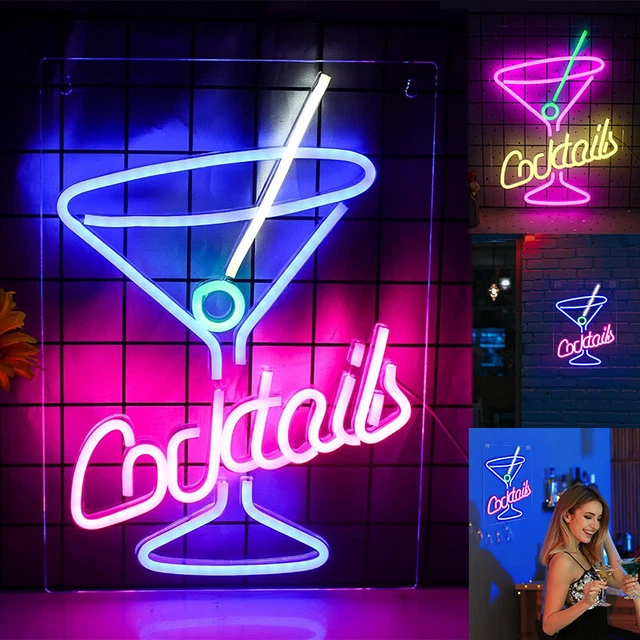 COCKTAILS NEON LED Sign Cocktails Neon Signs for Wall Decor Cocktails ...
