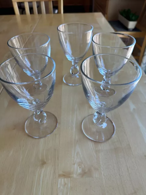 Set of 5 Heisey Lariat Heavy, Pressed Water Goblets 6 Inches Tall 10 oz.