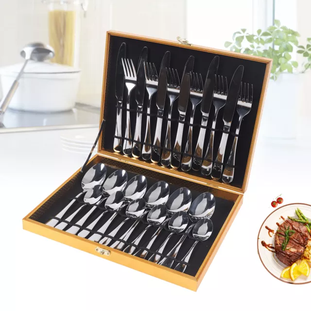 Set posate 24 pezzi posate posate posate da tavola cucchiaio set posate acciaio inox posate da pranzo