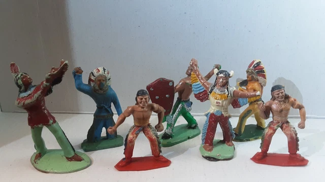 098 Starlux Jouets Ancien Lot Figurines Cow-Boy Et Indien EUR 2,00