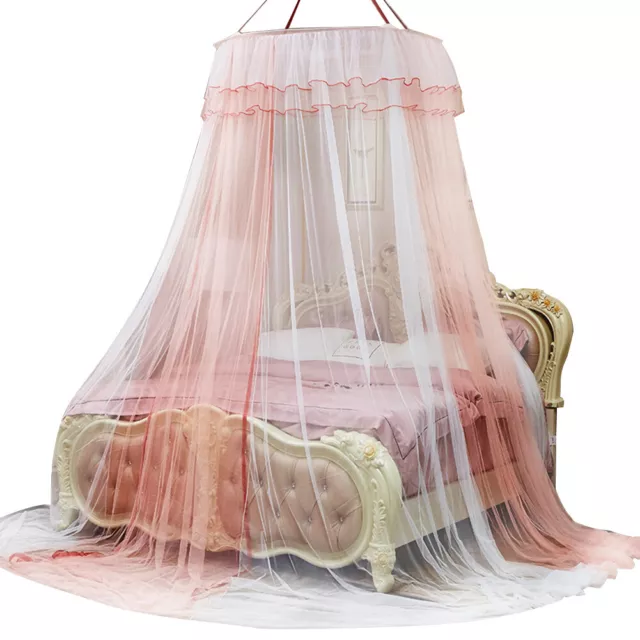 Dual Color Round Canopy Lace Princess Style Mosquito Net Bed Curtain N 4260 AU 3