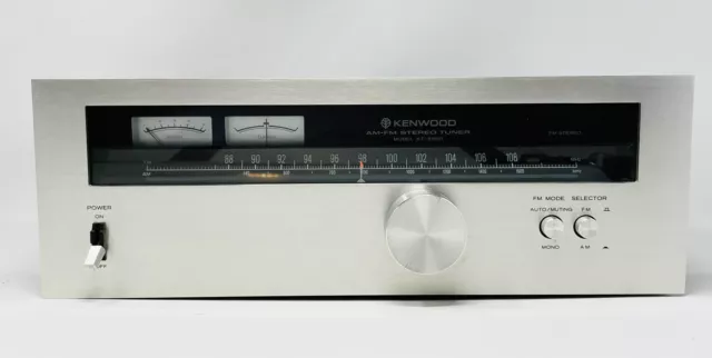 Vintage Kenwood KT-5500 AM/FM Silver Faced Stereo Tuner ~ Tested & Working