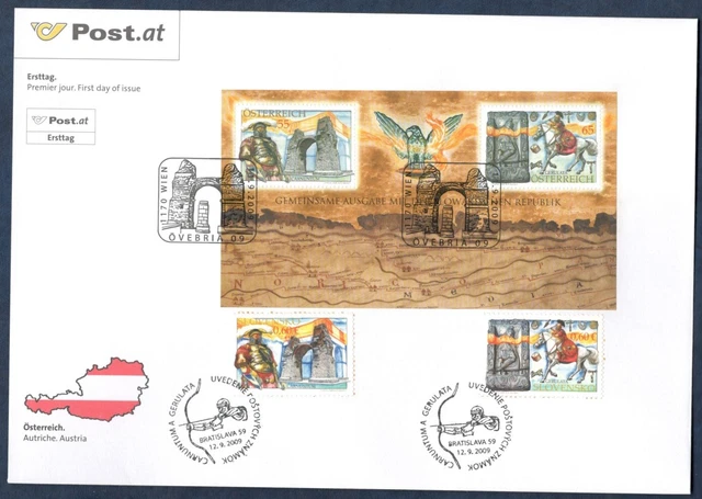 2009 Carnuntum Gerulata Austria Osterreich FDC joint mix Slovakia Ausgrabungen