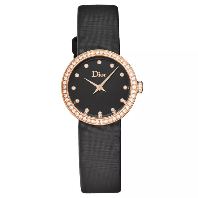 Christian Dior Women's 'La D De Dior' Diamond Bezel Black Dial CD047170A005