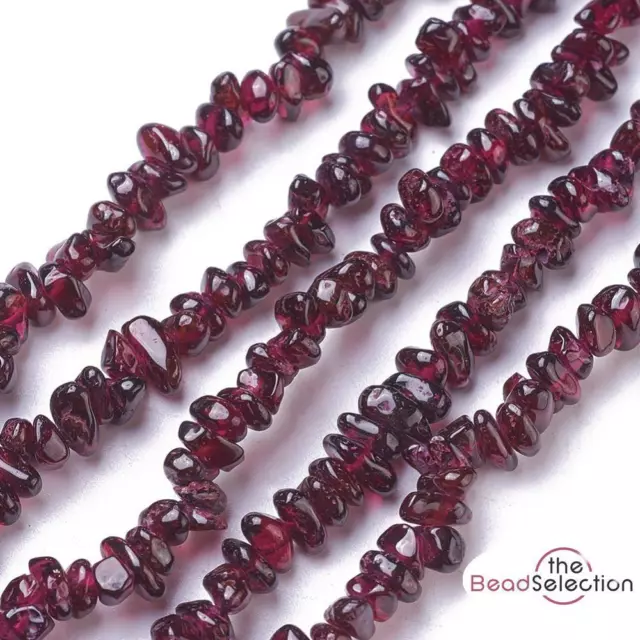 280+ 1 STRAND DARK RED GARNET GEMSTONE TUMBLED NUGGET CHIP BEADS 8mm - 5mm GC31