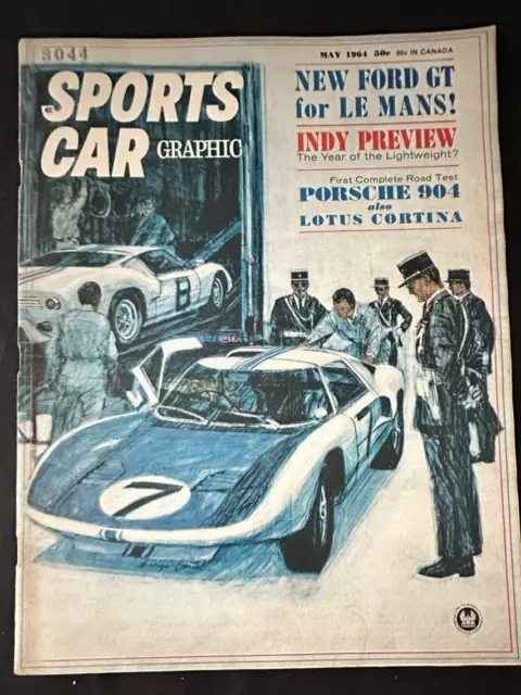 1964 Sports Car Graphic Magazine MAY New Ford GT For Le Mans! INDY Preview Lotus