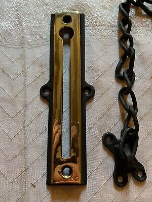One Reclaimed Antique Brass & Cast Iron Victorian Door Night Chain (EBZ135) 3