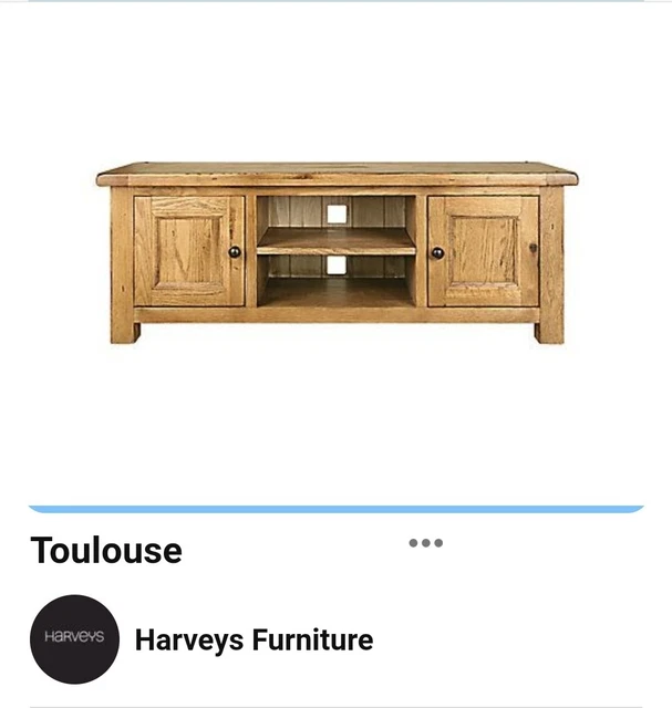 HARVEYS TOULOUSE RUSTIC Solid Oak Long TV Unit £195.00 PicClick UK