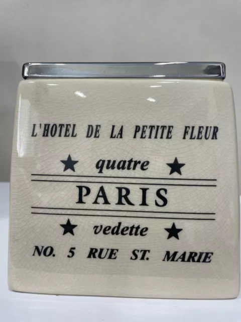 L'Hotel De La Petite Fleur Paris Bathroom Facial Tissue Holder Box Cover. READ