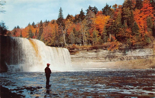 Michigan MI Upper Peninsula Upper Peninsula Fishing Tahquamenon Falls Postcard