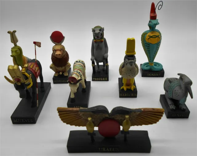 Égypte : Lot De 9 Figurines Égyptienne En Résine Apis Benou Ouadjet Amemet ...