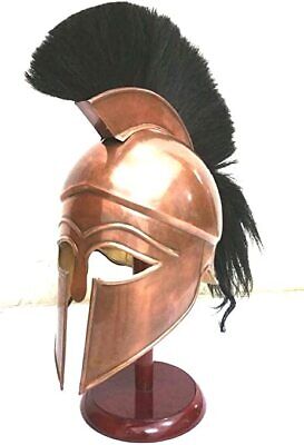 Medieval Greek Spartan Corinthian Helmet with Black Plume Ancient Armour Helmet