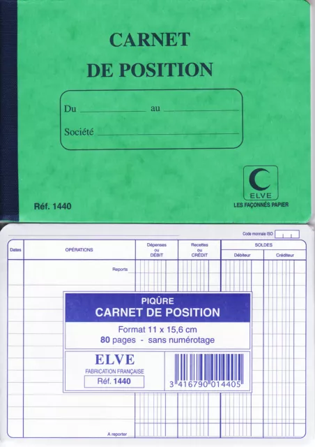 Carnet de position de compte 210 X 190 – 80 pages