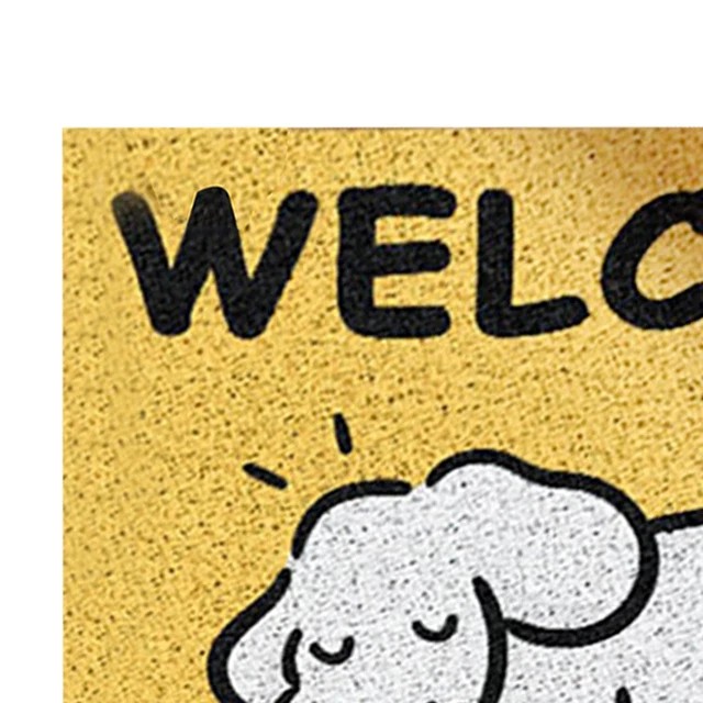 (Yellow 40 X 60cm)Door Mat Cartoon Dog Pattern Scraping Mud Home Decor Welcome