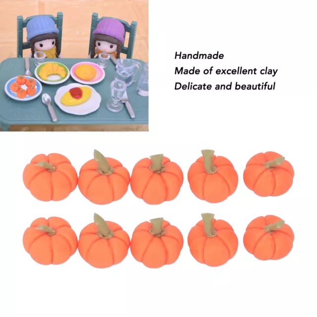 Mini calabazas para casa de muñecas 10 piezas de simulación hechas a mano mini realistas