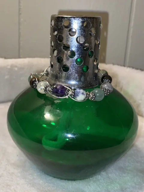 Redolere Fragrance Oil Lamp Diffuser Green Glass With Charm